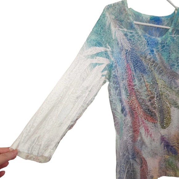 Lacey Y2K Rainbow Fairy Core Bedazzled Top - Picture 3 of 8